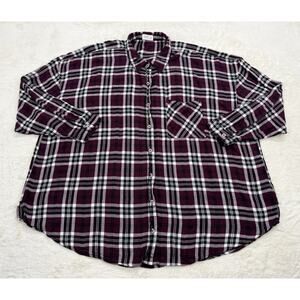 Maurices Women's Purple & Black Plaid Boyfriend Fit Tunic Plus Size 3XL